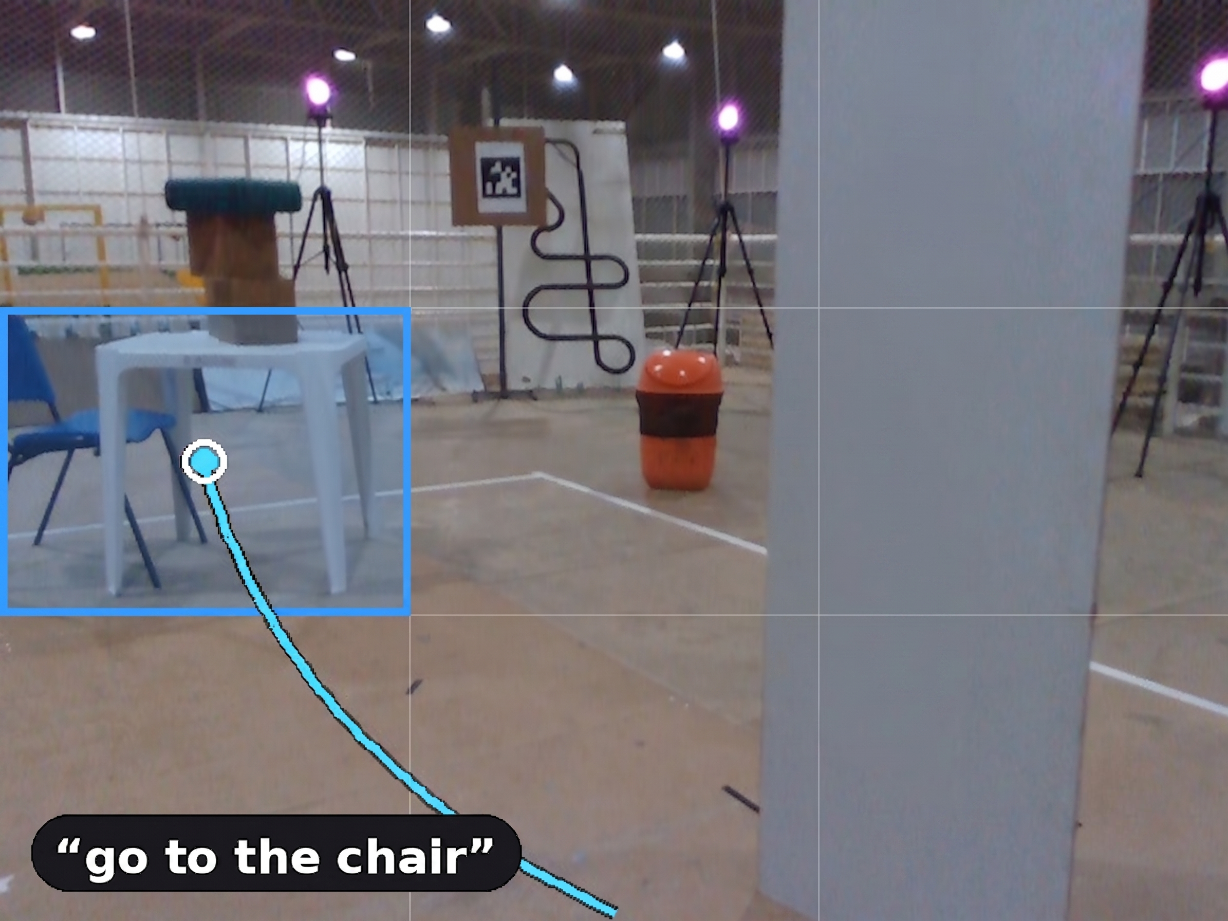 The model grounding the chair to the left region